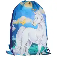 Spirit: Bílý jednorožec tělocvičný vak, sportovní vak 47x34cm