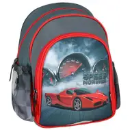 Spirit: Speed Monster červený závodní auto vzorovaný zaoblený školní batoh, batoh 24x13x31cm