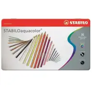 Stabilo: Aquacolor barevné tužky v kovové krabici 36 ks