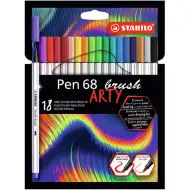 Stabilo: Pen 68 Brush ARTY sada štětcových fixů 18 ks