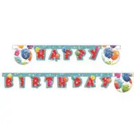 Třpytivé balónky s nápisem Happy Birthday 300 cm
