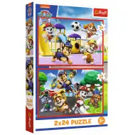 Tlapková patrola hrací den 2x24dílné puzzle - Trefl
