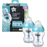 Tommee Tippee: Advanced ANTI-COLIC tyrkysová kojenecká láhev, sada 2 ks, 260 ml (0 m+)