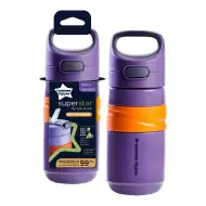 Tommee Tippee: Superstar Flip top hrnek se slámkou v fialové barvě 500 ml (od 18 měsíců)