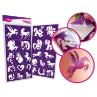 TyToo: Sada šablon na třpytivé tetování s motivem koní a poníků, 25 ks