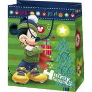 Vánoční dárková taška s motivem Mickey Mouse, velká velikost, exkluzivní, 26x14x33 cm.