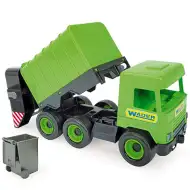 Střední nákladní auto: Popelářské auto 43cm zelené - Wader