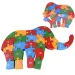 ABC - 123 sloní dřevěné vzdělávací puzzle
