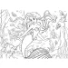 Ariel malá mořská víla 2 v 1 48dílné puzzle a omalovánka 35x25 cm - Lisciani