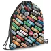 Ars Una: Rollin Mania skateboard vzor černý cvičební pytel, sportovní taška 32x42cm