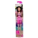 Barbie Chic módní panenka s hnědými vlasy v růžových šatech Barbie - Mattel