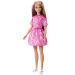 Barbie: Fashionista kamarádky stylová módní panenka v růžových šatech se šátkovým vzorem - Mattel
