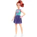 Barbie Fashionista stylová panenka se zrzavými vlasy v fialové sukni - Mattel