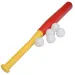 Červená plastová baseballová pálka s míčky 56cm