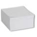 Čtverečkovaný blok 8,5 × 8,5 × 4 cm, 500 listů, bílý, lepený