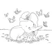 Disney Dumbo 2 v 1 35dílné maxi puzzle a omalovánky 70x50 cm - Lisciani