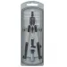 Faber-Castell: Sada kružítek s rychloupínáním a univerzálním adaptérem – stříbrná barva