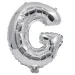 Fóliový balón ve tvaru písmene stříbrné barvy – písmeno G 32 cm