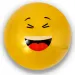 Gumový míč s motivem emoji v různých variantách, 23 cm.