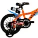 Hot Wheels 14” dětské kolo s držákem na láhev a postranními kolečky v oranžovo-černé barvě – kolo Dino Bikes