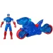 Marvel: Kapitán Amerika na motorce s vystřelovačem štítu – Hasbro
