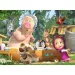 Máša a medvěd koupání 24dílné maxi podlahové puzzle 70x50 cm - Lisciani