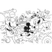 Mickey Mouse 2 v 1 maxi 4x48dílné puzzle a omalovánka 35x25 cm - Lisciani