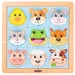 Montessori dřevěné puzzle s motivem zvířecí hlavy - Woodyland