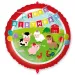 Narozeninový fóliový balónek – s nápisem „Happy Birthday“, s motivem farmářských zvířat, 46 cm