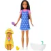 Panenka Barbie v šatech se srdíčky, hrací set chůva – Mattel