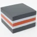 Poznámkový blok v černo-bílo-oranžové barvě, 8,5x8,5x4 cm