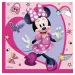 Růžové dvouvrstvé papírové ubrousky s motivem Minnie Mouse, balení po 20 kusech.