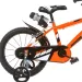 R88 16” dětské kolo s držákem na láhev a postranními kolečky v oranžovo-černé barvě – kolo Dino Bikes