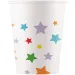 Sada 8 papírových kelímků s hvězdami, 200 ml