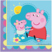 Sada papírových ubrousků Prasátko Peppa - dvouvrstvá, 33 × 33 cm, 20 ks