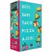 Sušenka, klobouk, taco, pizza, stolní hra s kostkami