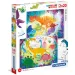 Veselí dinosauři Supercolor puzzle 2 v 1 s 2x20 dílky - Clementoni